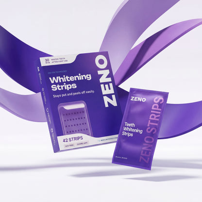 Purple Color-Correcting Teeth Whitening Strips — Enamel Safe, Peroxide-Free, No Sensitivity