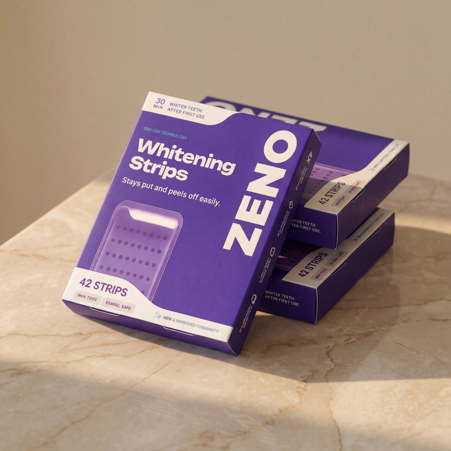 Purple Color-Correcting Teeth Whitening Strips — Enamel Safe, Peroxide-Free, No Sensitivity